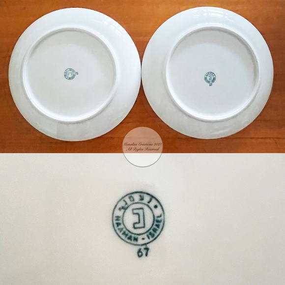 Naaman Israel Porcelain Plates Set of 8 Pieces Vintage Folklore Motif Judaica - Picture 15 of 15